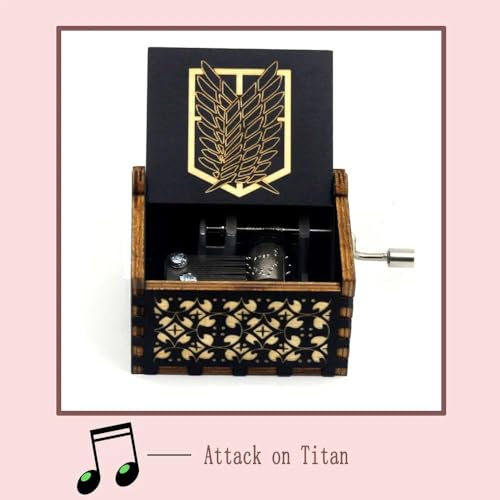 Image of UMANI Music Box - Hand Crank Engraved Vintage Wooden Music Box Gifts for Birthday,Christmas,Valentine's Day,Thanksgiving Days(MB-AOT 3 )