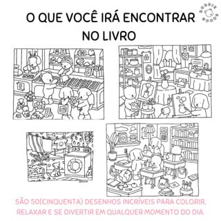 Livro de Colorir Antistress 50 Páginas Desenhos Variados, Capa Dura, Relaxante e Criativo para Crian