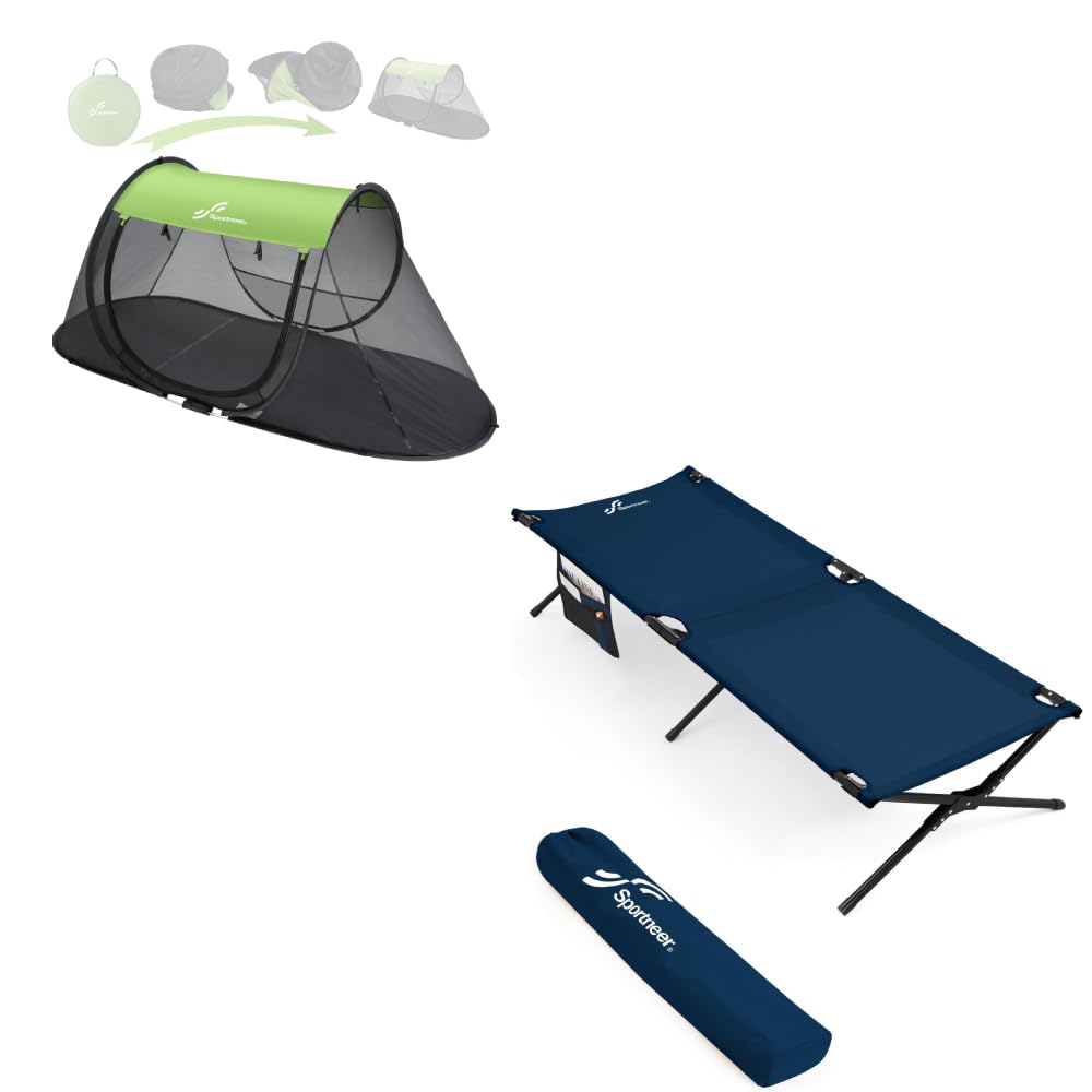 Amazon.com: Sportneer Camping Cot + Pop-Up Mosquito Net Tent