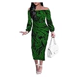 ZAOPP HD Motif robe noire blanche polynésien style ethnique imprimé une robe de soirée d'épaule serrée Gorgeous (Color : Qdzclq16d69, Size : 4XL)
