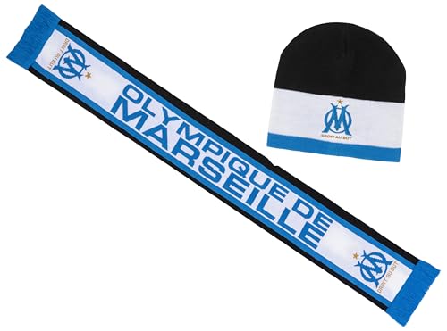 OLYMPIQUE DE MARSEILLE Coffret Echarpe + Bonnet Om - Collection Officielle