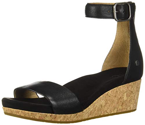 UGG Women's Zoe II Wedge Sandal, BLACK, 8 M US