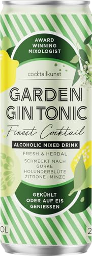 Cocktailkunst - ready to drink - Garden Gin Tonic - Immer perfekt dosiert in der 250ml Slim Can (1 x 0 25L)