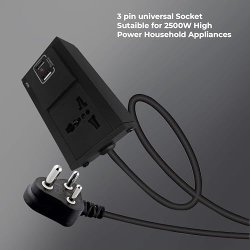 Image of MX Single Socket Extension Board 10 Meter, 6A-13A, 2 USB Ports (5V /2.4A) with 3-in-1 Charging Cable - Power Extension Cord & Fast Charging Cable