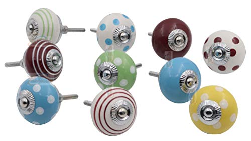 The Metal Magician Pack de 10 pomos para armario de colores lisos Cover