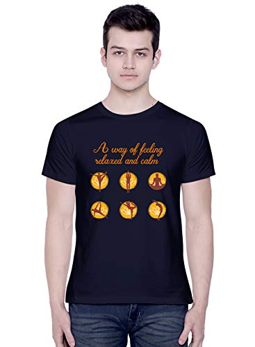 Image of CreativiT Graphic Printed T-Shirt for Unisex Yoga Tshirt | Casual Half Sleeve Round Neck T-Shirt | 100% Cotton | D00585-28