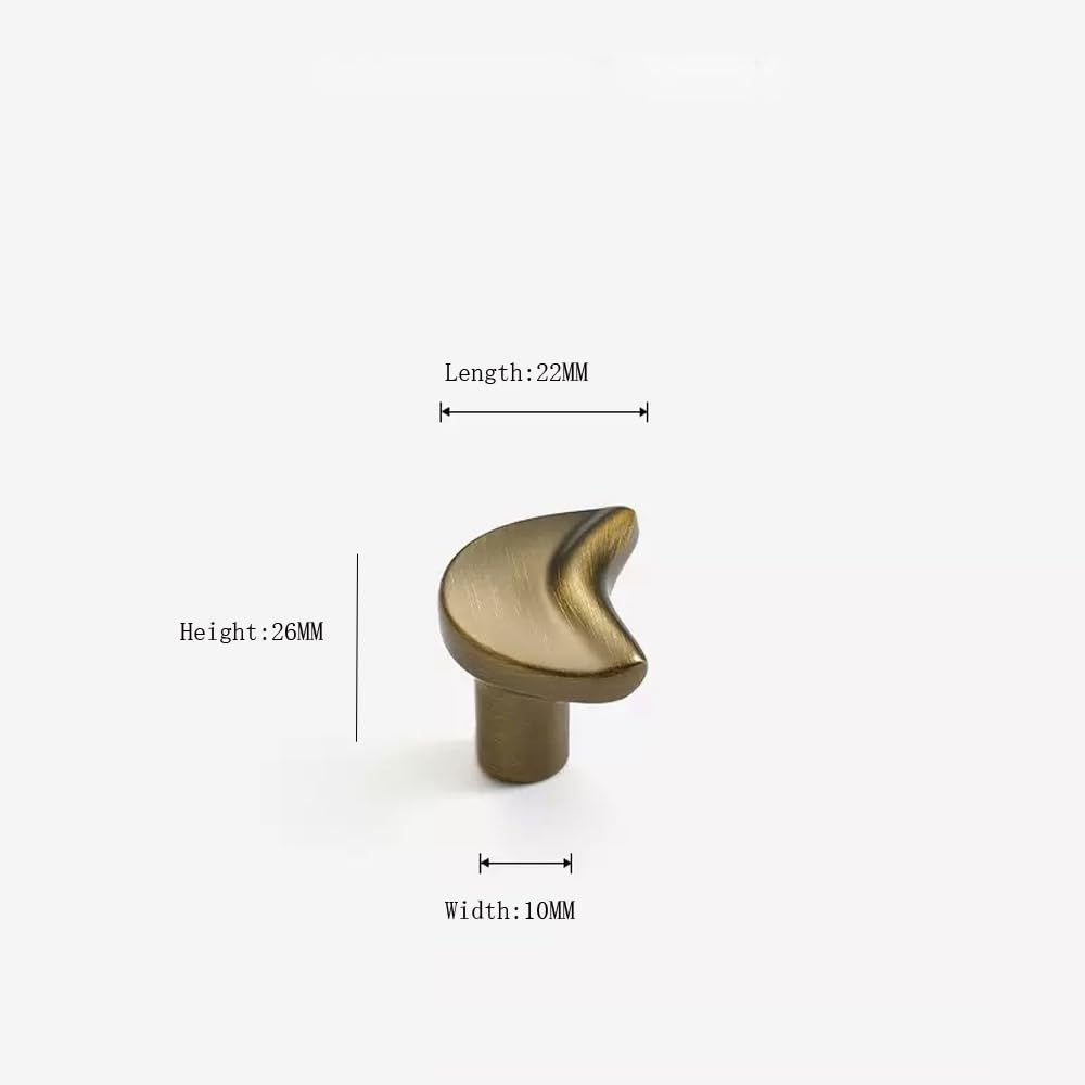 Confezione da 10 pomelli a mezzaluna, maniglie in bronzo per armadietti, scarpiere, armadi, ecc.