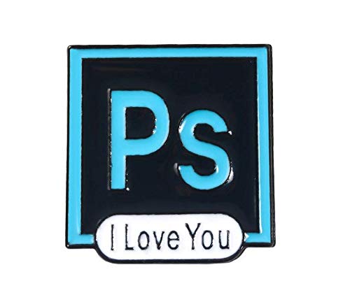 THE TECH DOCTORPS I Love You Novelty Photoshop Style Brooch Metal Enamel Lapel Pin Badge