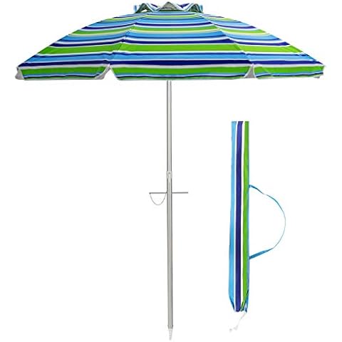 COSTWAY 2M Beach Umbrella with UPF50+ Cover
