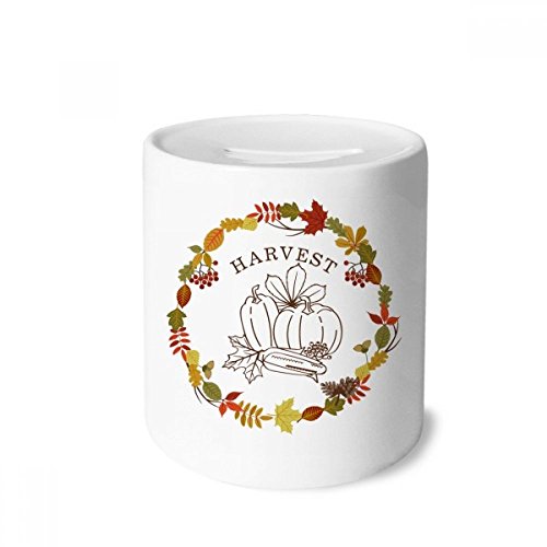 Tirelire céramique Thanksgiving déco automnale pour table de salon et bureau
