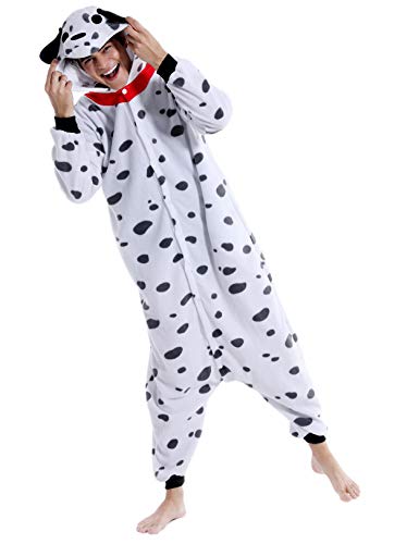 Vavalad Adult Animal Dalmatian Onesie Pajamas Christmas Costume Cosplay Homewear One Piece Pajamas For Women Men #TOP2