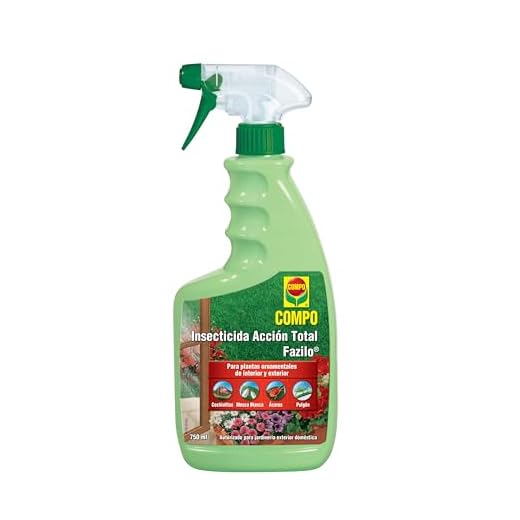 COMPO Fazilo Insecticida Acción Total, Para plantas ornamentales de interior y exterior, Envase pulverizador, 750 ml, El embalaje puede variar