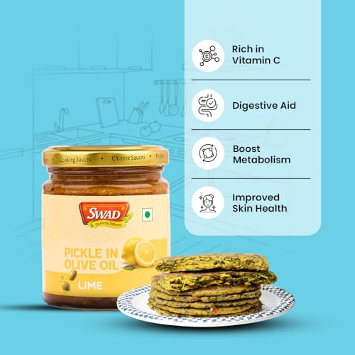Image of SWAD Lime Pickle in Olive Oil 200g | Spicy Lime Achar with Olive Oil | Made with Premium Olive Oil | Made with Fresh Lime, Olive Oil & Traditional Spices