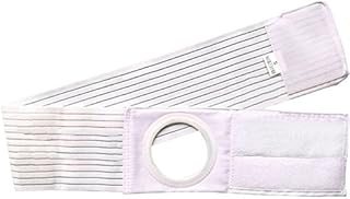 Ibnotuiy Ostomy Support Belt Hernia Abdominal Binder Stoma Band for Colostomy Patients Prevent Parastomal Hernia 2.76 inch Hole White (M)