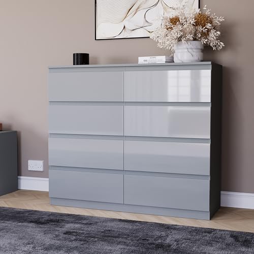 Vida Designs Commode à 8 tiroirs pour vêtements – Organisateurs de placard et armoire de rangement pour couloir, entrée, chambre à coucher et salon...