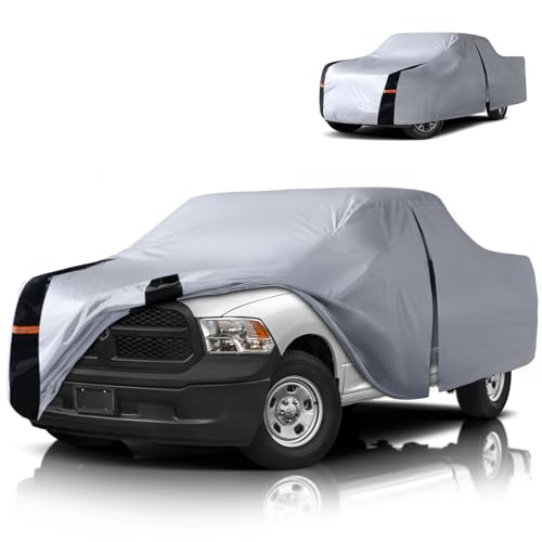 Image of Multi-Layer Dodge Ram 3500 Truck Cover, Custom fit Ram 3500 2002-2026 Crew /Quad Cab Long Bed(8.1')Car Cover Waterproof All Weather, Full Exterior Cover Rain Wind Dust and UV Protector With Door Zipper