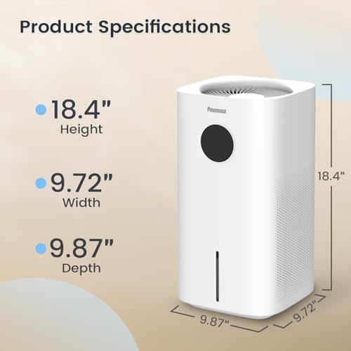 Powerscale MF6 Evaporative Humidifiers for Bedroom, 1.8 Gal Top-Fill, Up to 700mL/h Mist-Free Output, WiFi Smart Touchscreen Control, Auto Filter Dry, Electrolysis Self-Clean, Quiet Sleep Mode - image 8