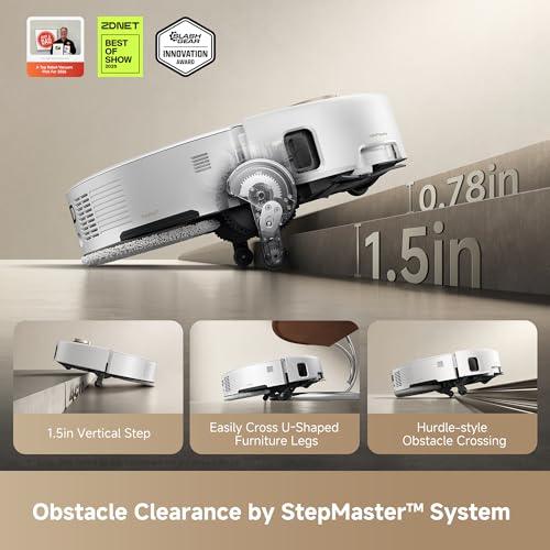 Image of MOVA V50 Ultra Complete Robot Vacuum and Mop, 24,000Pa, Zero-Tangling | 2.28in Obstacle Overcoming, FlexiRise Navigation, 176F Hot Water Mop Self-Cleaning & Fast Hot Air Drying, White
