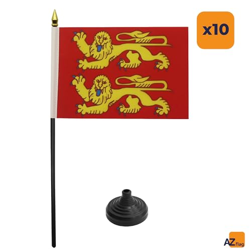Drapeau Basse-Normandie de table petit format 15x10 cm en polyester x10