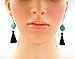 SUNGULF Bohemia Tassel Earrings Handwork Turquoise Tassel Drop Dangle Earrings for Women (Black)