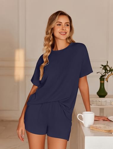 Image of Ekouaer 2 Piece Sets for Women Matching Lounge Sets Summer Outfits