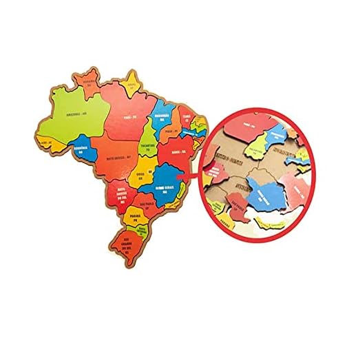 Brinquedo Quebra Cabeça Infantil Mapa Do Brasil Em Madeira