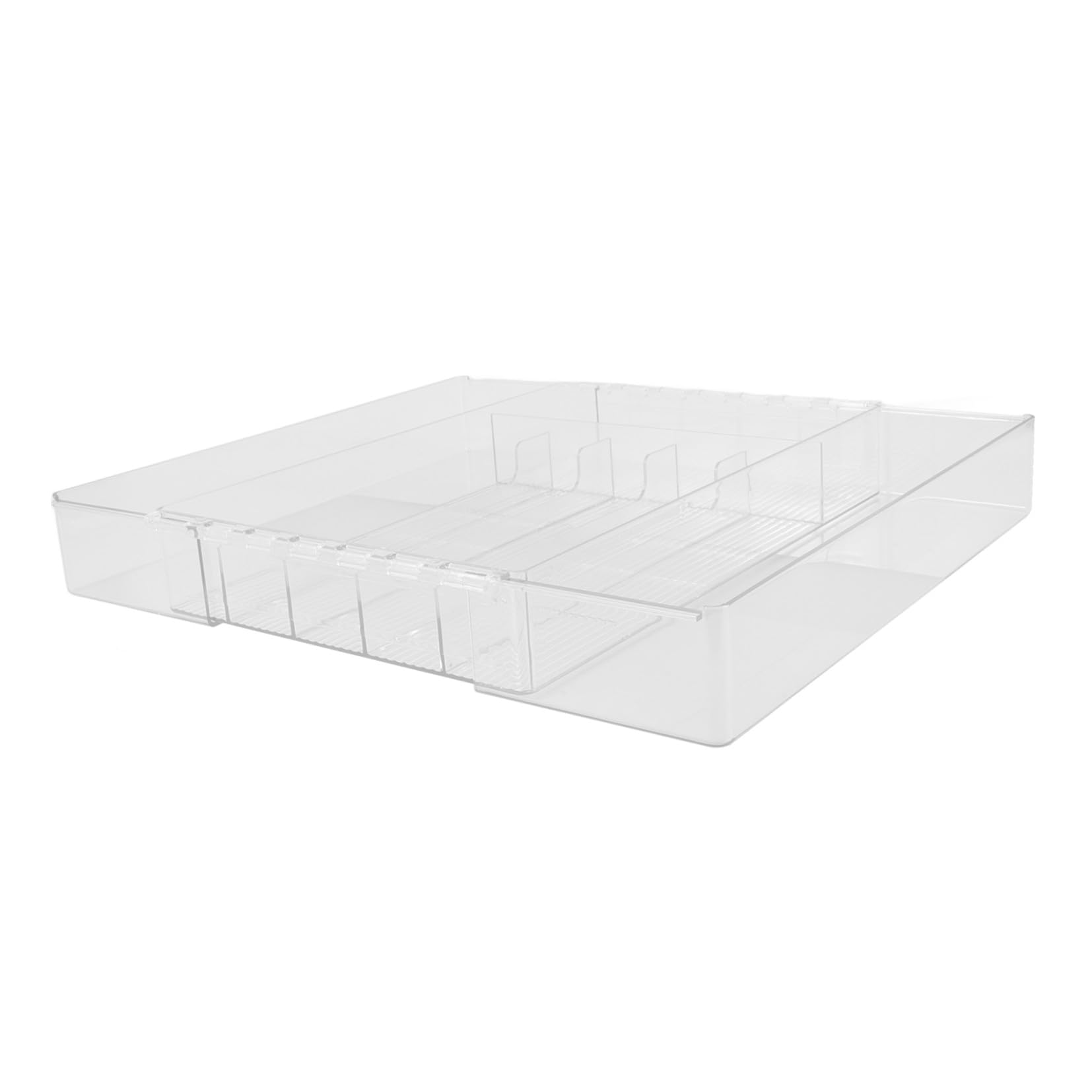 Homoyoyo Bandeja Organizadora Extensible para Cubiertos y Utensilios de Acrílico Compartimentos Múltiples para Cajones y Baño, Resistente y Funcional