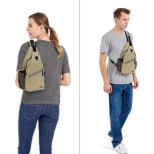 Mosiso Mini Sling Backpack,Small Hiking Daypack Travel Outdoor Casual Sports Bag, Beige #TOP4
