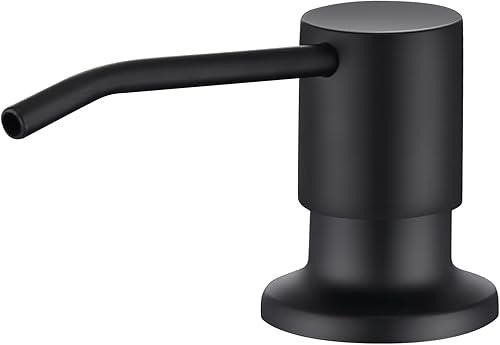 Miniatura 2 de Dispensador de jabón integrado para fregadero de cocina, acero inoxidable (negro mate)), juego de bomba para jabón de platos o loción, recarga desde
