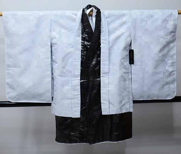 七五三 五歳 男児 羽織袴フルセット おりびと 黒×シルバー NO34130