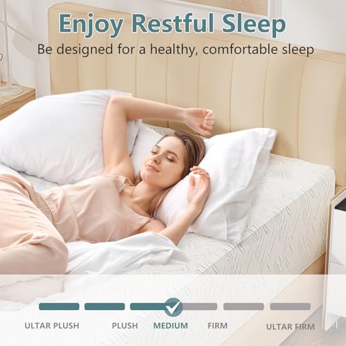 Image of 14 inch Full Size Mattress, Medium Feel Memory Foam Mattress in a Box | Medium Firm, Made in USA, Pressure Relieving, Cooler Sleep, Fiberglass Free, CertiPUR-US Certified, Washable Removable Cover