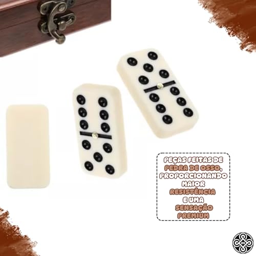 Jogo de Dominó Profissional, 28 Peças, Caixa de Madeira Luxuosa