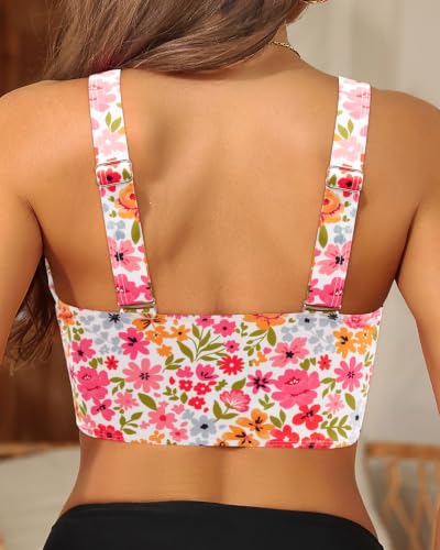 Image of Women Cut Out Twist Bikini Top Only Supportive Large Bust Swimsuit Top