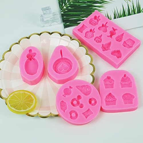 Ice Cream Silicone Molds Candyland Fondant Molds Lollipop Chocolate Mold For Pudding Pan Muffin Mousse Gummy Ice Cube Sugar Cookie Pastry Pies Chocolate Cupcake Mold For Clay Cupcake Topper Decoration #TOP3