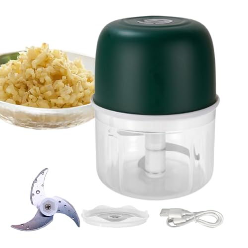 Cortador de Ajo Eléctrico - Procesadora de Alimentos | Procesador Automático Inalámbrico Multifuncional Portátil Para Cocina Verduras Alimentos Y Preparación Comida Bebé