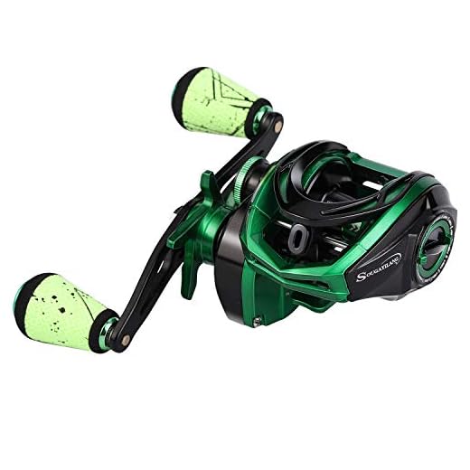 Sougayilang Baitcasting Reel 18LB Carbon Fiber Drag Baitcasters Unequaled Affordable High-tech Innovation Baitcast Fishing Reels - Green -Right Handed