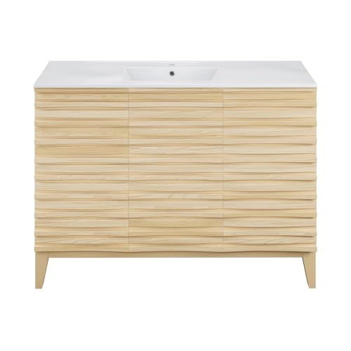 Image of Swiss Madison Cascade 48'' Bathroom Vanity in Natural Oak