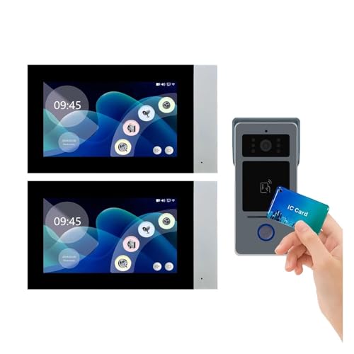 NGBFF Video Timbre, Kit de videoportero Inteligente Tuya WiFi 1080P de 2 Cables for casa, videoportero, Pantalla táctil IPS LCD de 7 Pulgadas, cámara, Timbre de Seguridad for Puerta D41(1to2 7 Inch)