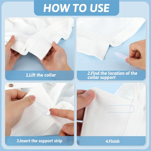 40er Set Kragenstäbchen für Herrenhemden, Hemdhalter Herren Kragenverstärker aus Stäbchen Hemdkragen Einsatz Herren Kragenstäbchen Plastik für Herren Vater Ehemann Hemd, 4 Größen