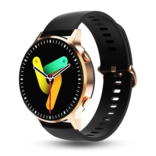 Image of Pebble Vast 1.43' (3.63 cm) Amoled Display, Always On Display, Bright HD Display, One Time BT Connect, BT Calling, Health Suite, Multi Sports Modes, Premium Build - Midnight Gold