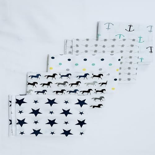 Image of Organic Cotton Muslin Pack of 5 Baby Large Napkins Multiuse Cotton Cloth Premium Baby Washable, Reusable, Absorbent, Extra Soft 55 X 55 Cm Random Print
