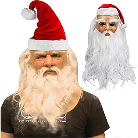 xinxinyu Soft Santa Funny Mask, Bald old man with long Silver beard, Another One Of My Old Man Christmas Holiday Funny Mask Super Soft Santa Adult Cover