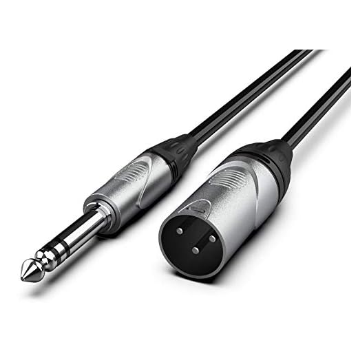 Audibax Pro Cable XLR Macho a Jack Balanceado 1.5 Metros, para Micrófono, Negro