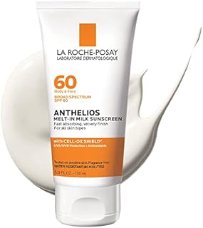 La Roche-Posay Anthelios Melt-In Milk Body & Face Sunscreen SPF 60, Oil Free Sunscreen for Sensitive Skin, Sport Sunscreen Lotion, Sun Protection & Sun Skin Care, Oxybenzone Free
