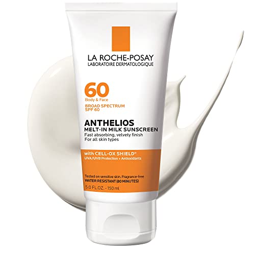 La Roche-Posay Anthelios Melt-In Milk SPF 60 Sunscreen for Face & Body, 5oz