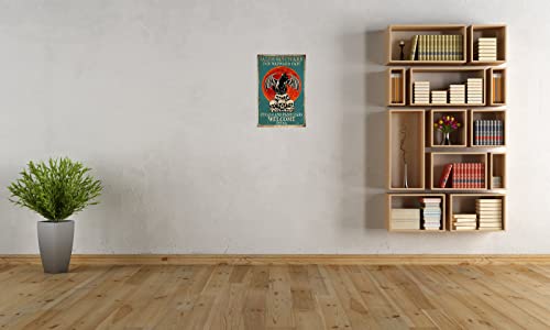 Vintage Tin Sign Coffee Cats Black Cat Metal Poster Salem Sanctuary For Wayward Cats Poster Ferals And Familtars Welcome Poster Home Wall Art Decoration Retro Metal Tin Sign 8X12 Inch #TOP4