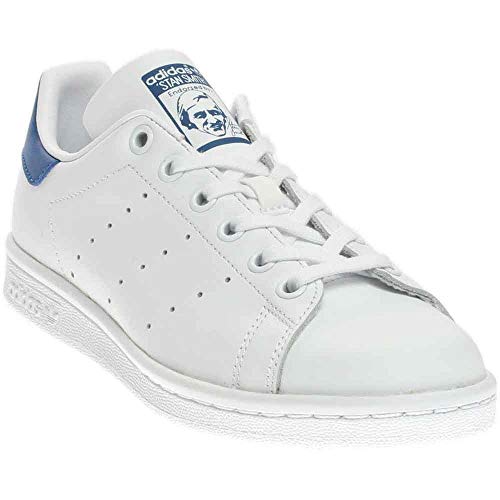 adidas Originals Stan Smith Sneaker, White/White/EQT Blue, 6.5 US Unisex Big Kid