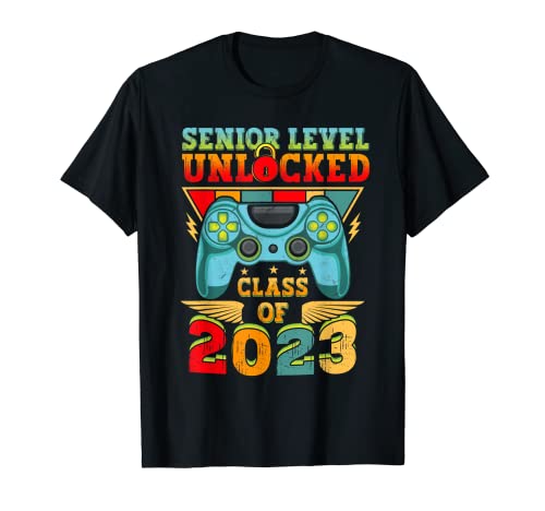 Gamer Boys 2023 Official Senior Level Unlocked Class Of 2023 T-Shirt