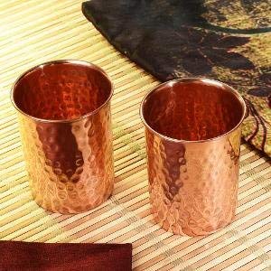 Set de 4 vasos de cobre martillado miniatura 2