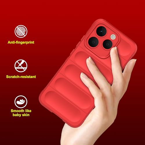 Image of amazon basics Back Case Cover for Realme 15T 5G | Compatible for Realme 15T 5G Back Cover | Liquid Silicon Magic Case with Camera Protection | Red